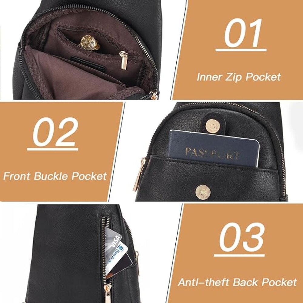 NWT! Telena Soft Faux Leather Shoulder/Crossbody Bag w/Anti-Theft & Adjust Strap - Picture 5 of 14